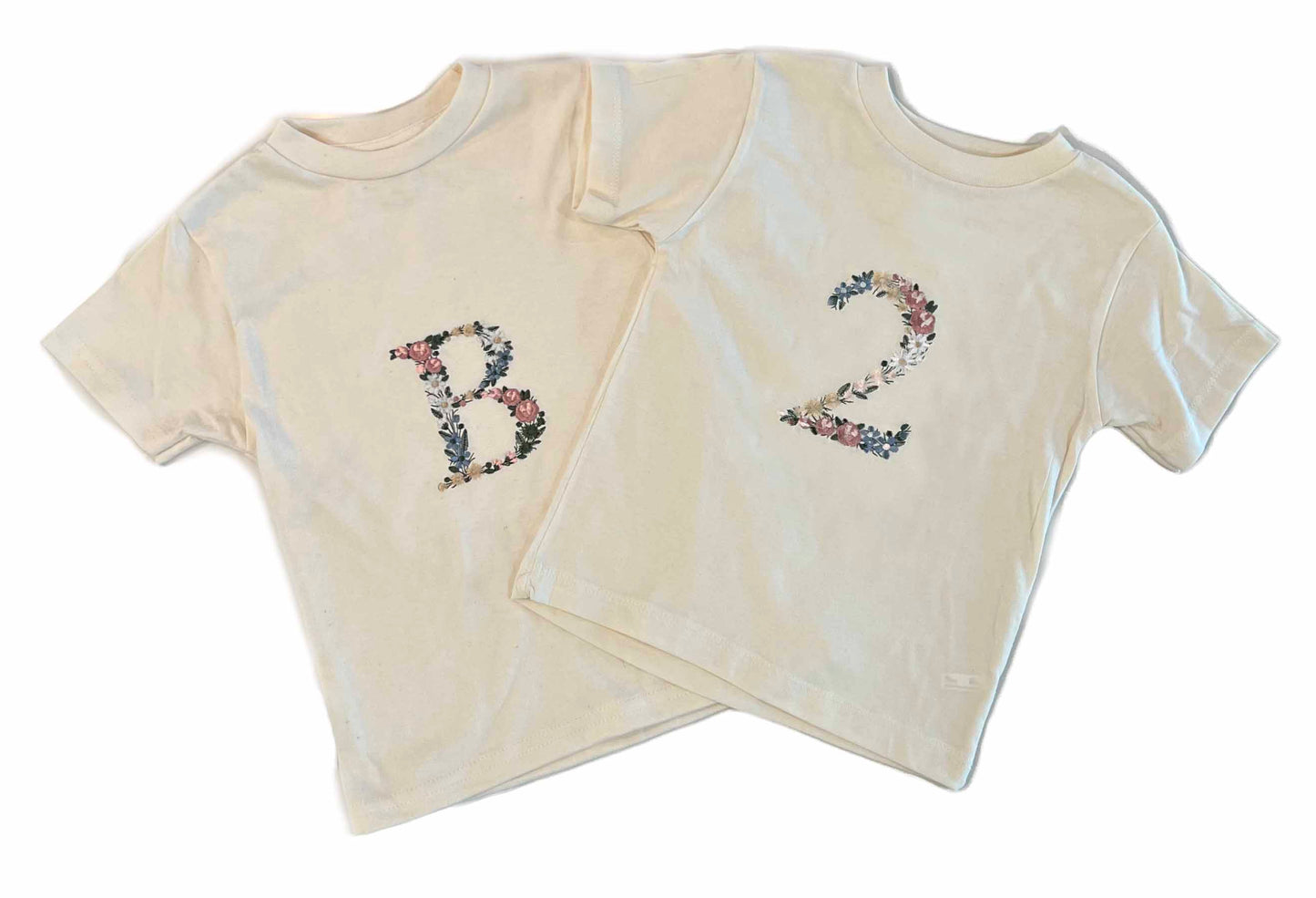 Floral Personalized Kids Organic Tee