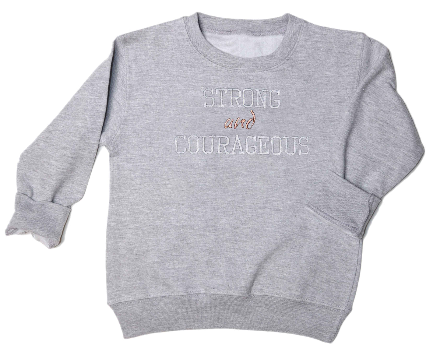 Strong and Courageous Kids Embroidered Sweatshirt