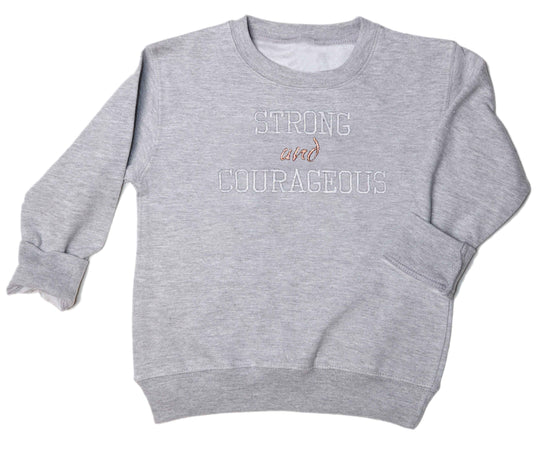 Strong and Courageous Kids Embroidered Sweatshirt