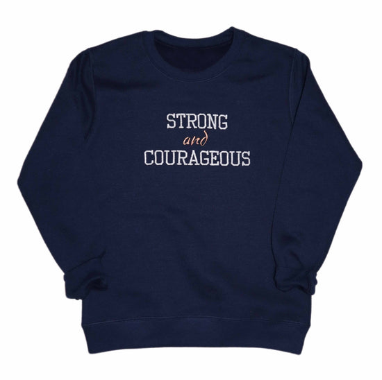 Strong and Courageous Kids Embroidered Sweatshirt